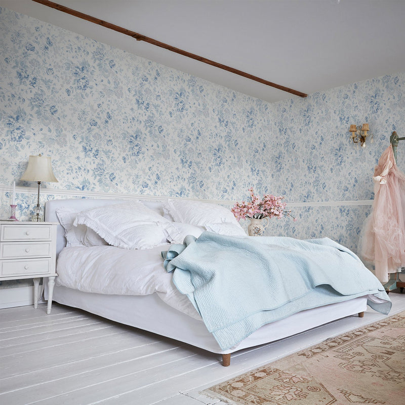 125109 Romantic Rose Blue Wallpaper by Rachel Ashwell