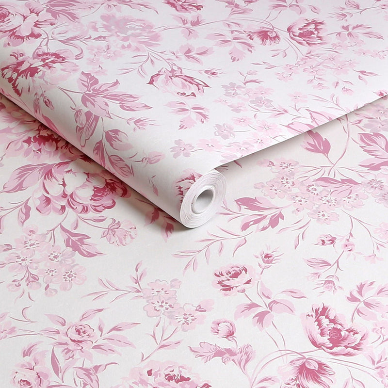 125110 Romantic Rose Pink Wallpaper by Rachel Ashwell