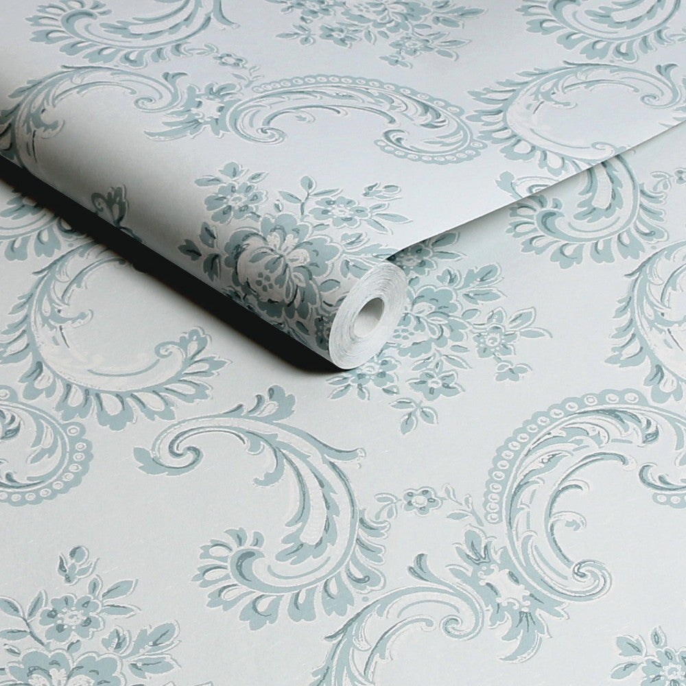 125114 Boudoir Beauty Blue Wallpaper by Rachel Ashwell