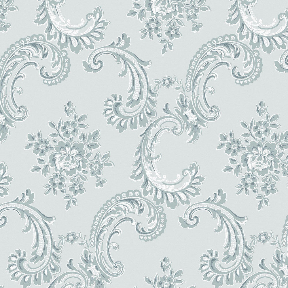 125114 Boudoir Beauty Blue Wallpaper by Rachel Ashwell