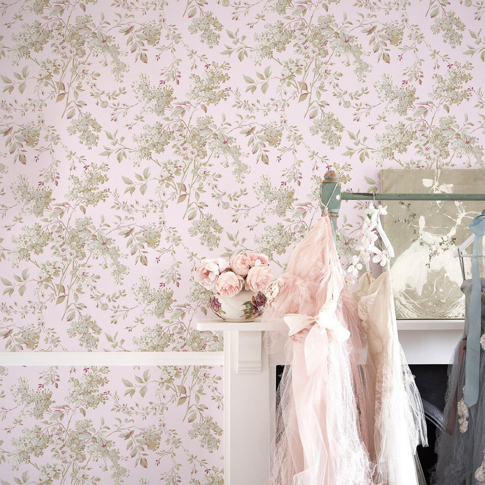 125124 Chelsea Pink Wallpaper by Rachel Ashwell