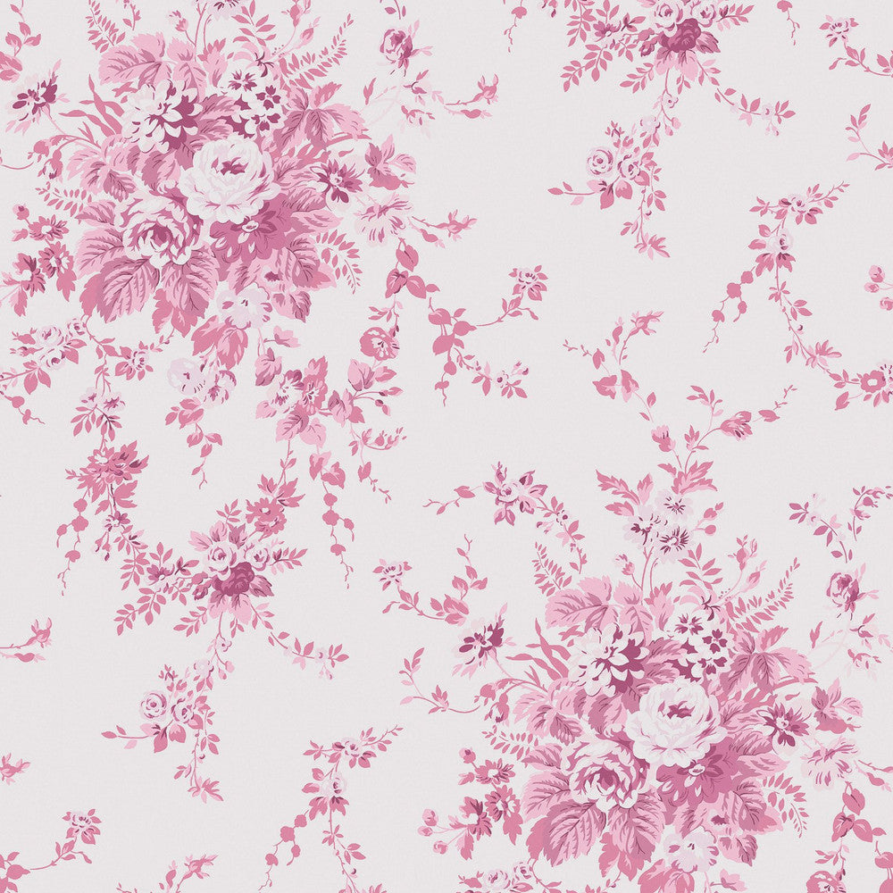125126 Garden Floral Pink Tonal Wallpaper by Rachel Ashwell
