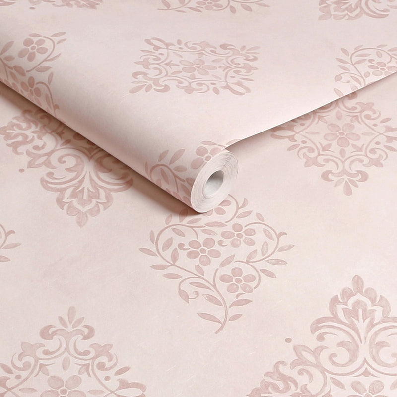 125136 Diamond Motif Pink Wallpaper by Rachel Ashwell