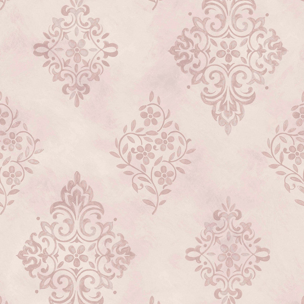 125136 Diamond Motif Pink Wallpaper by Rachel Ashwell