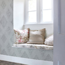 125137 Diamond Motif Blue Wallpaper by Rachel Ashwell