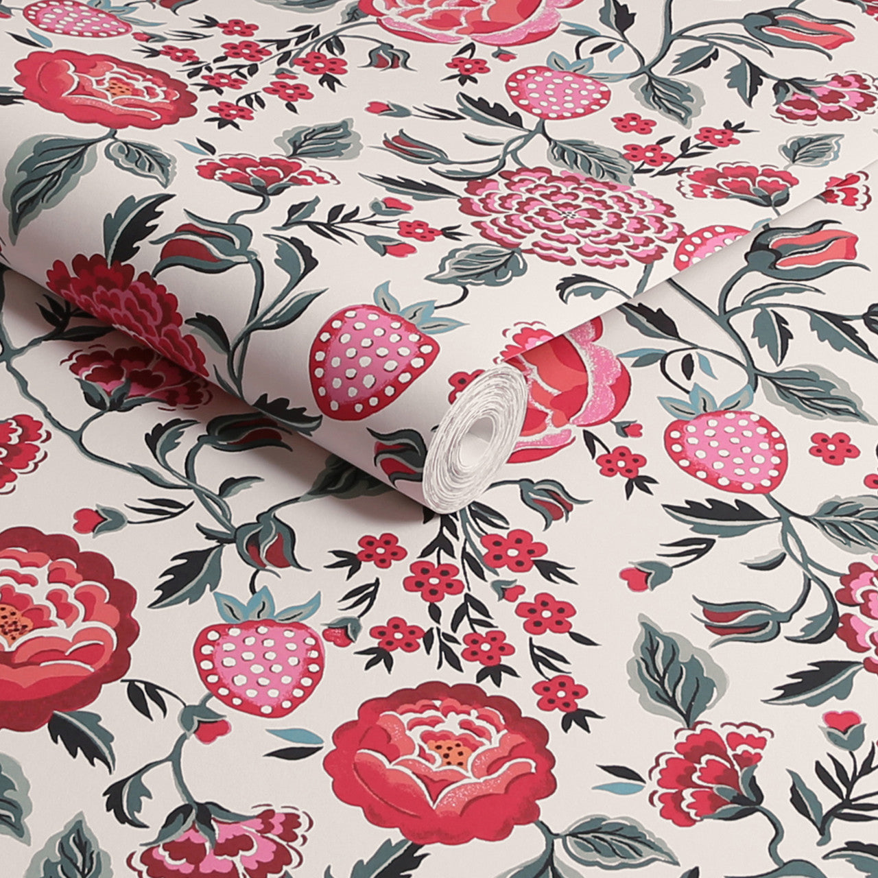 125497 Strawberry Garden Rose Wallpaper by Cath Kidston