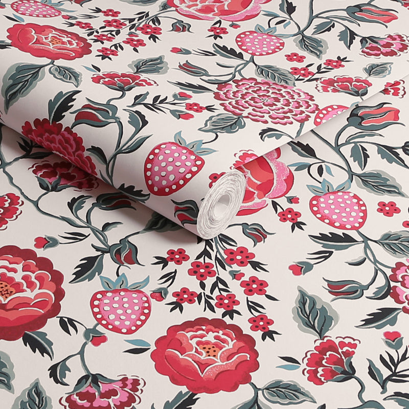 125497 Strawberry Garden Rose Wallpaper by Cath Kidston