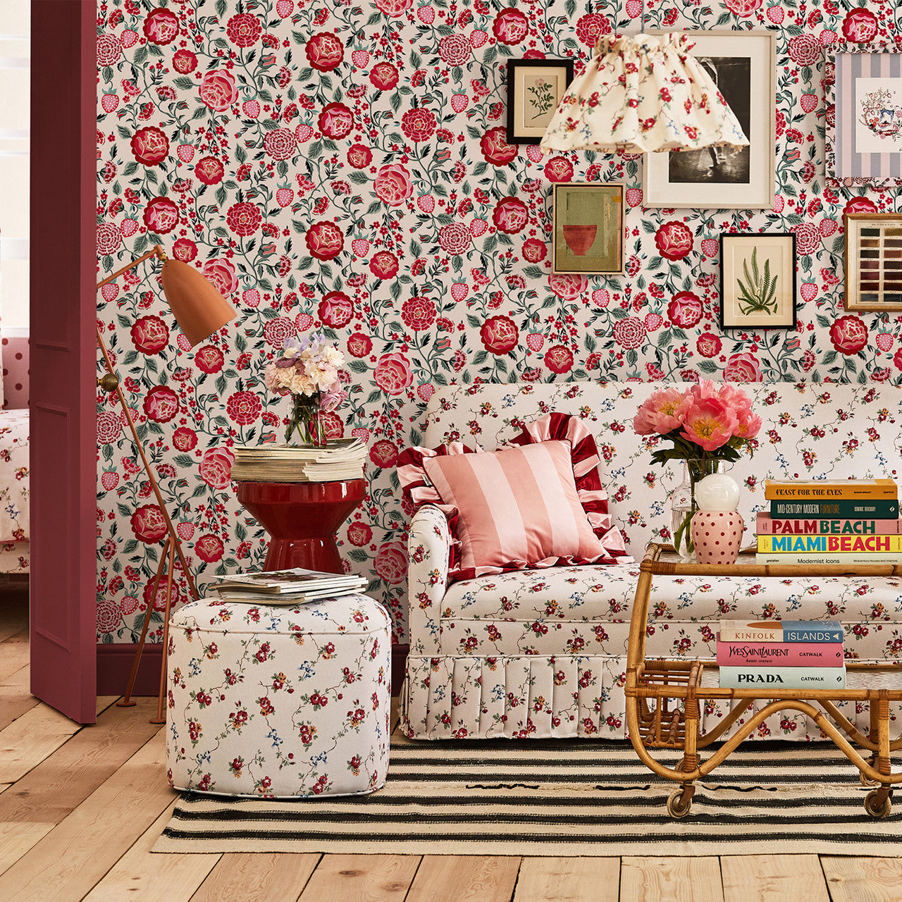 125497 Strawberry Garden Rose Wallpaper by Cath Kidston