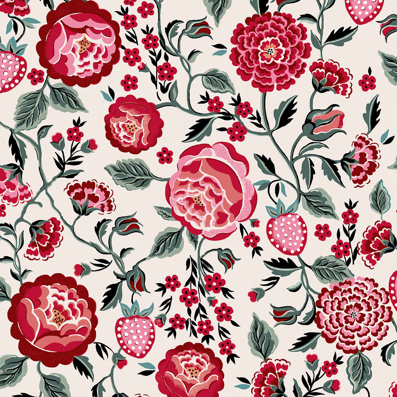 125497 Strawberry Garden Rose Wallpaper by Cath Kidston