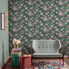 125502 Garden Rose Green Wallpaper by Cath Kidston