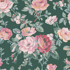 125502 Garden Rose Green Wallpaper by Cath Kidston