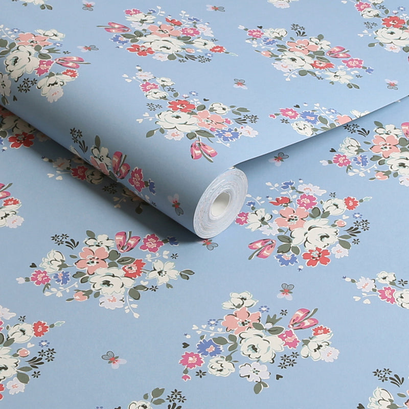 125507 Clifton Floral Blue Wallpaper by Cath Kidston
