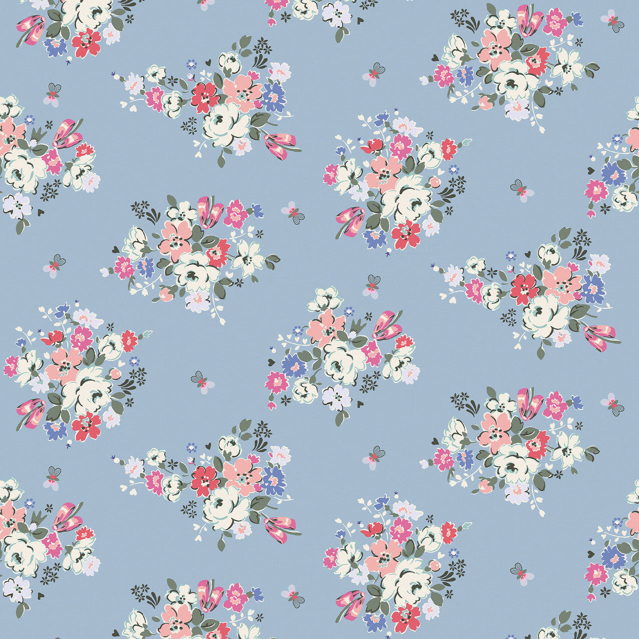 125507 Clifton Floral Blue Wallpaper by Cath Kidston