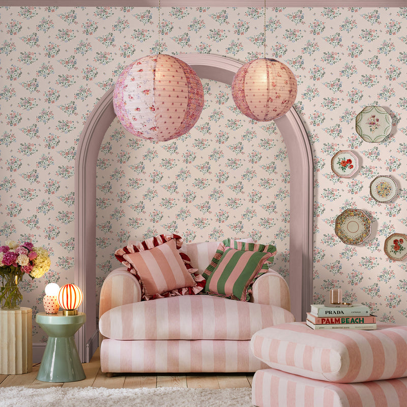 125508 Clifton Floral Pink Wallpaper by Cath Kidston