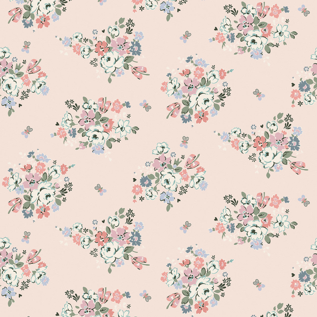 125508 Clifton Floral Pink Wallpaper by Cath Kidston