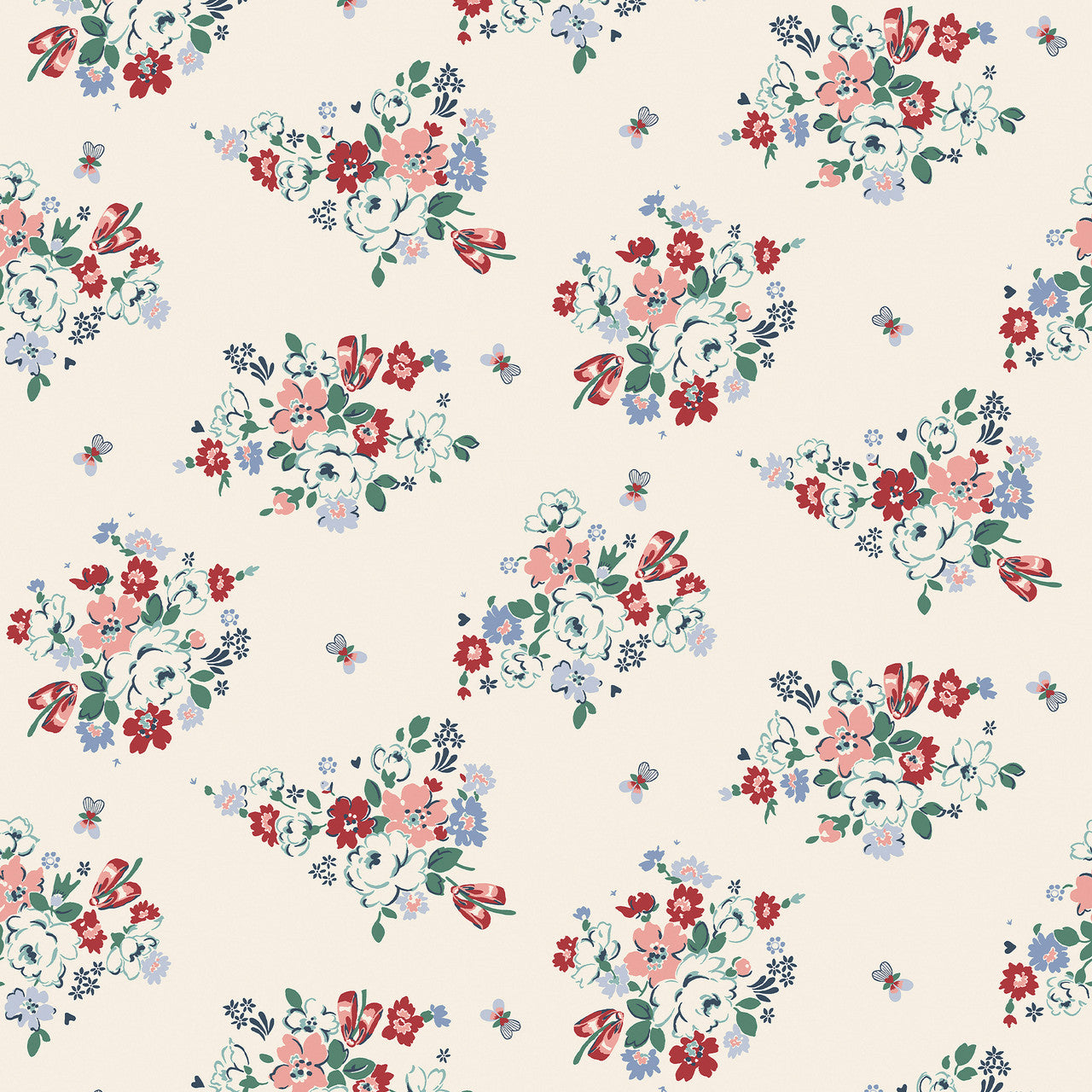 125509 Clifton Floral Cream Wallpaper by Cath Kidston