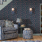 125512 Rows and Bows Navy Wallpaper by Cath Kidston