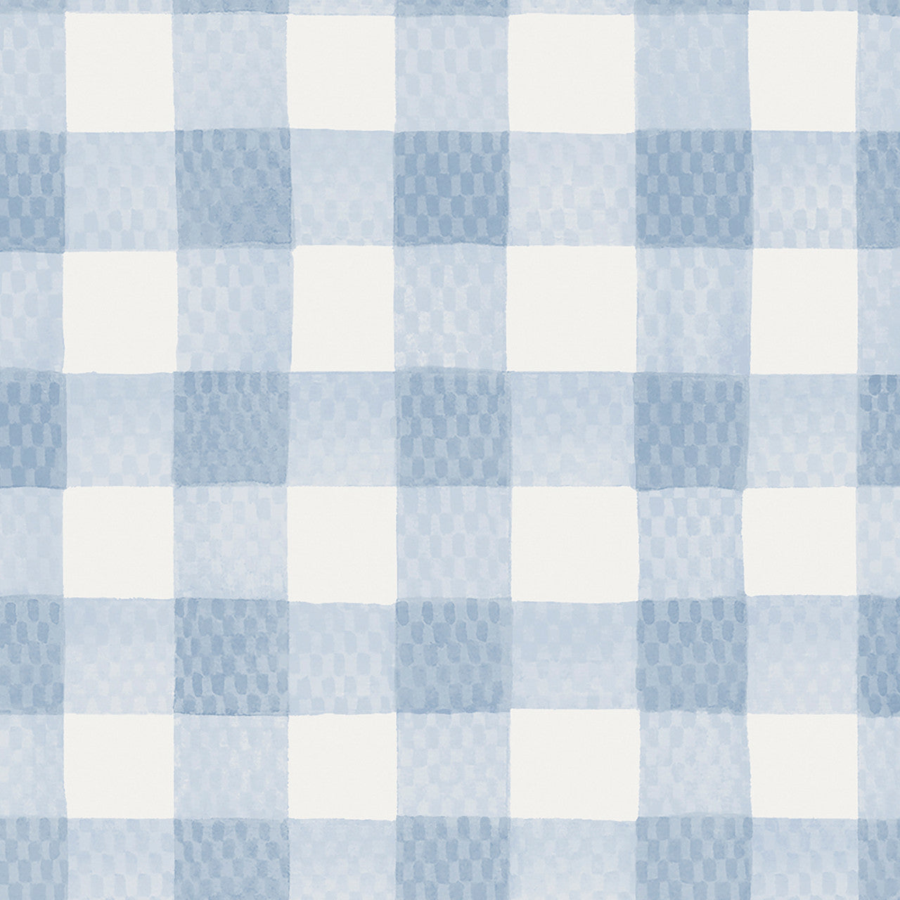 125514 Painted Gingham Blue Wallpaper by Cath Kidston