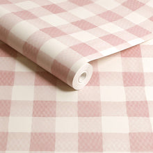 125515 Painted Gingham Pink Wallpaper by Cath Kidston