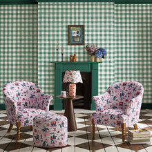 125516 Painted Gingham Green Wallpaper by Cath Kidston