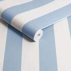 125517 Canopy Stripe Blue Wallpaper by Cath Kidston