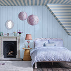 125517 Canopy Stripe Blue Wallpaper by Cath Kidston