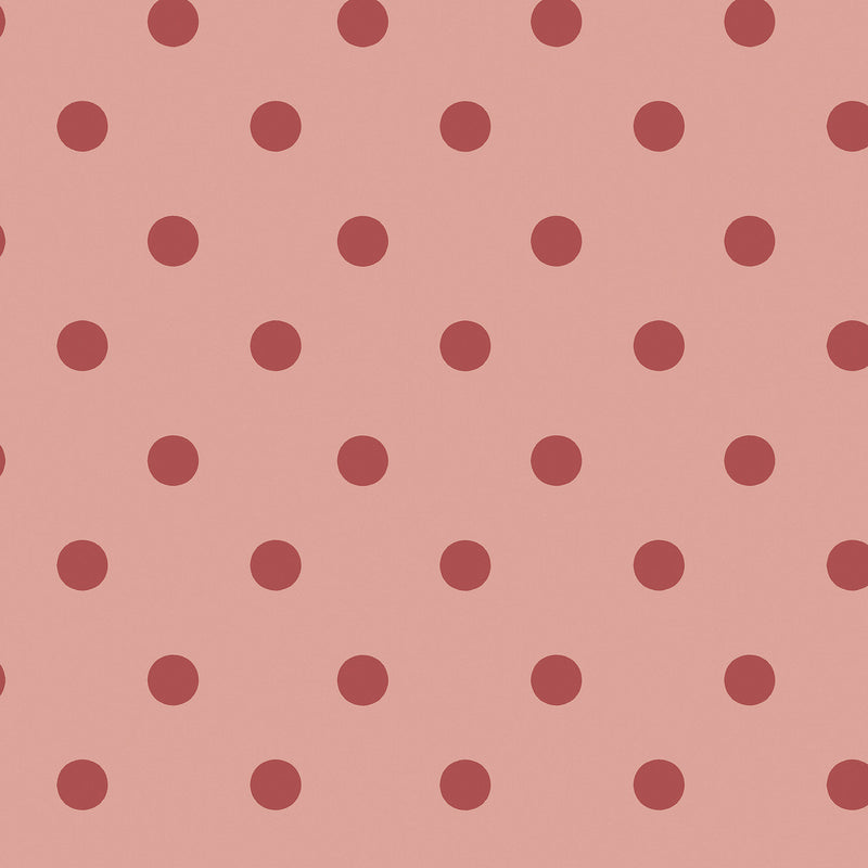 125521 Button Spot Pink and Red Wallpaper by Cath Kidston