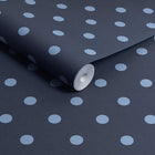 125523 Button Spot Navy Wallpaper by Cath Kidston