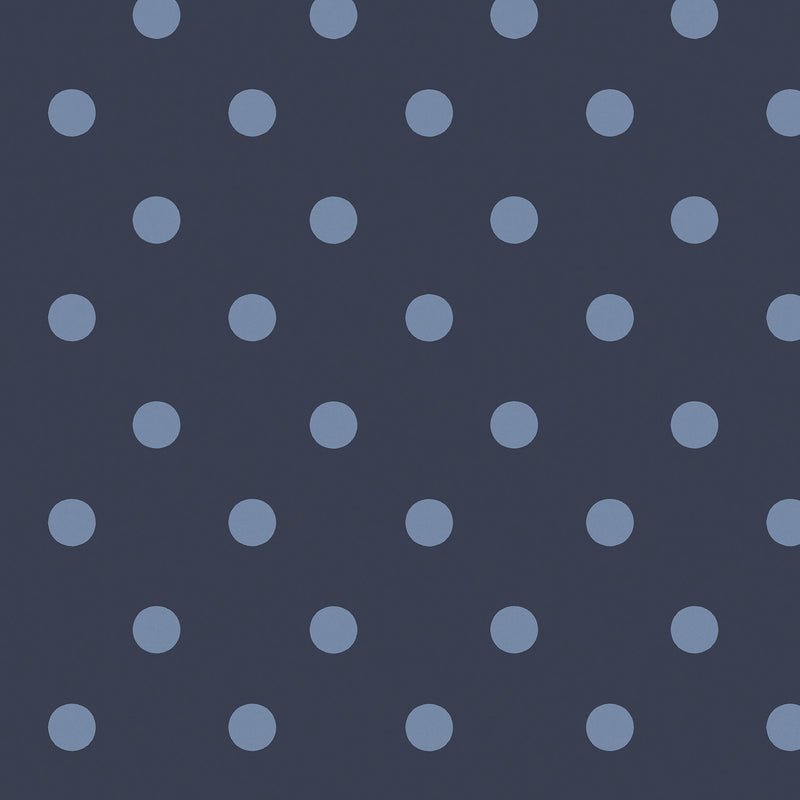 125523 Button Spot Navy Wallpaper by Cath Kidston