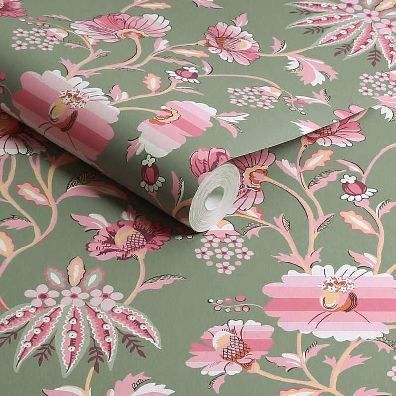 125524 Friendship Garden Sage Wallpaper by Cath Kidston