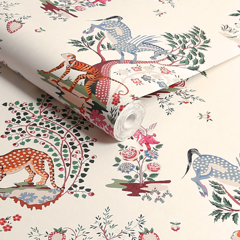 125527 Painted Kingdom Natural Wallpaper by Cath Kidston