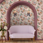 125528 Painted Kingdom Pink Wallpaper by Cath Kidston