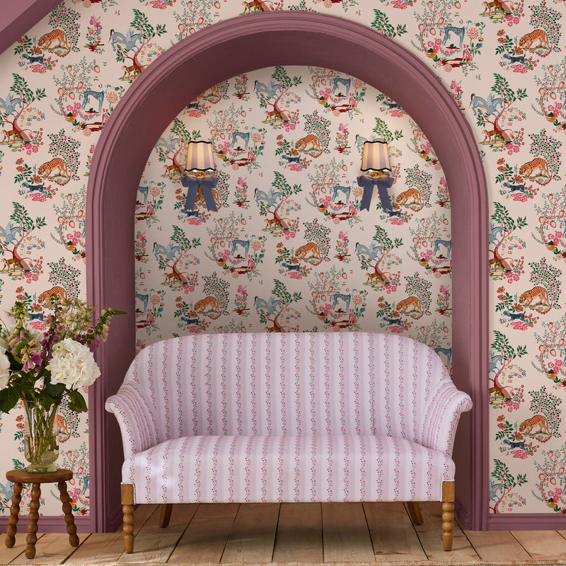 125528 Painted Kingdom Pink Wallpaper by Cath Kidston