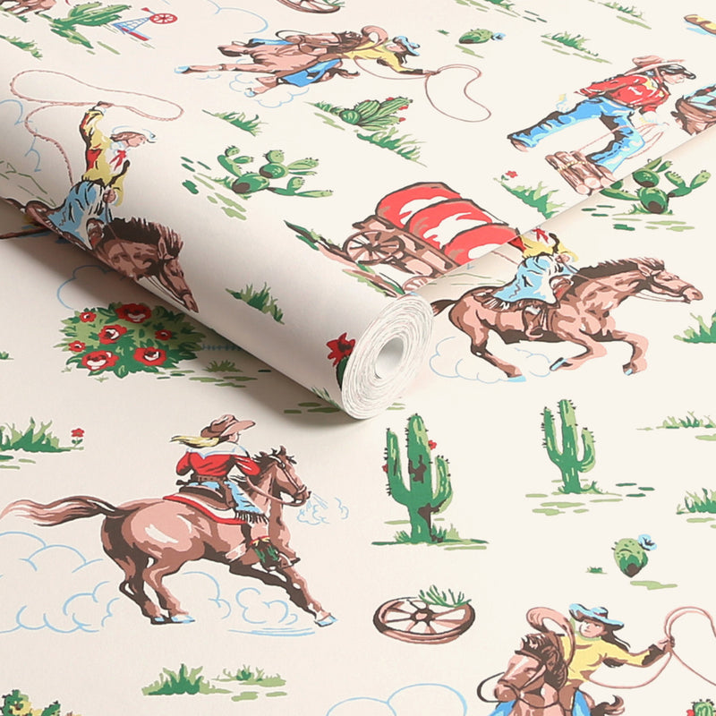 125533 Cowgirls Multi Wallpaper by Cath Kidston