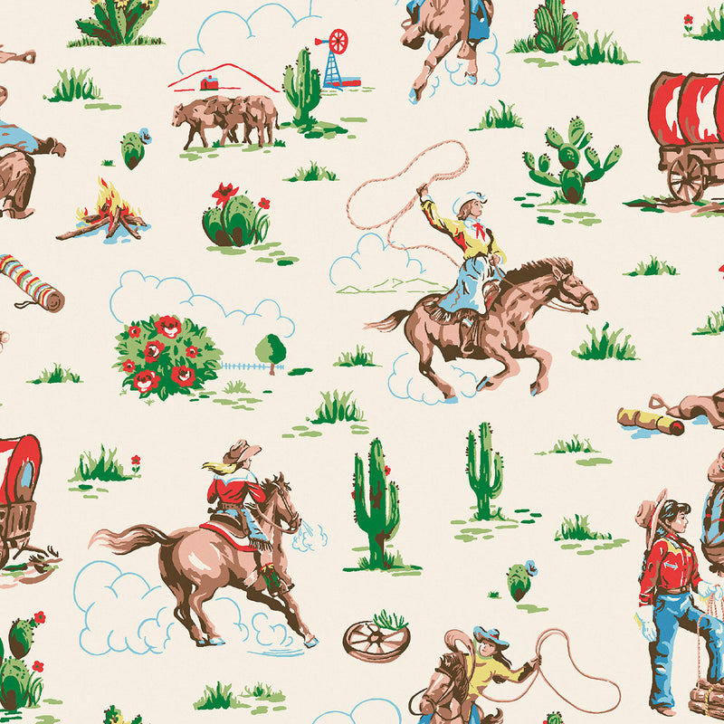 125533 Cowgirls Multi Wallpaper by Cath Kidston