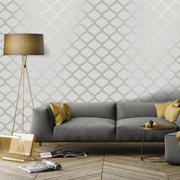 12750 Glistening Geo Trellis Wallpaper by Holden Decor