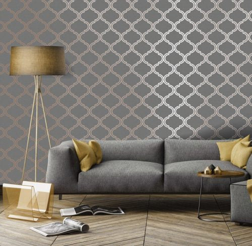 12752 Glistening Geo Trellis Wallpaper by Holden Decor