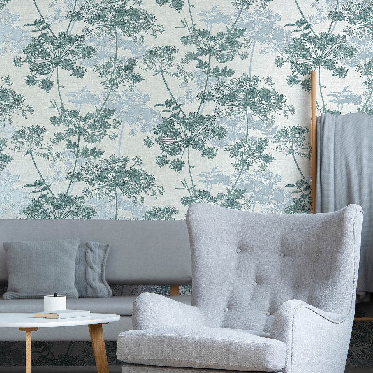 128142 Meadow Teal Botanical Superfresco Wallpaper