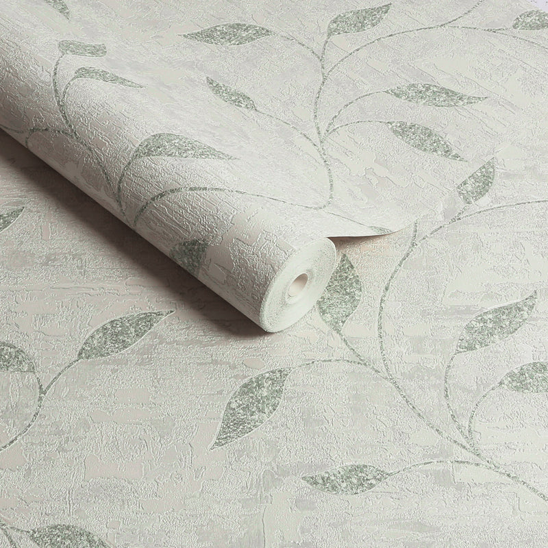 128814 Ornamental Leaf Sage Boutique Wallpaper