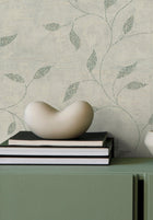 128814 Ornamental Leaf Sage Boutique Wallpaper