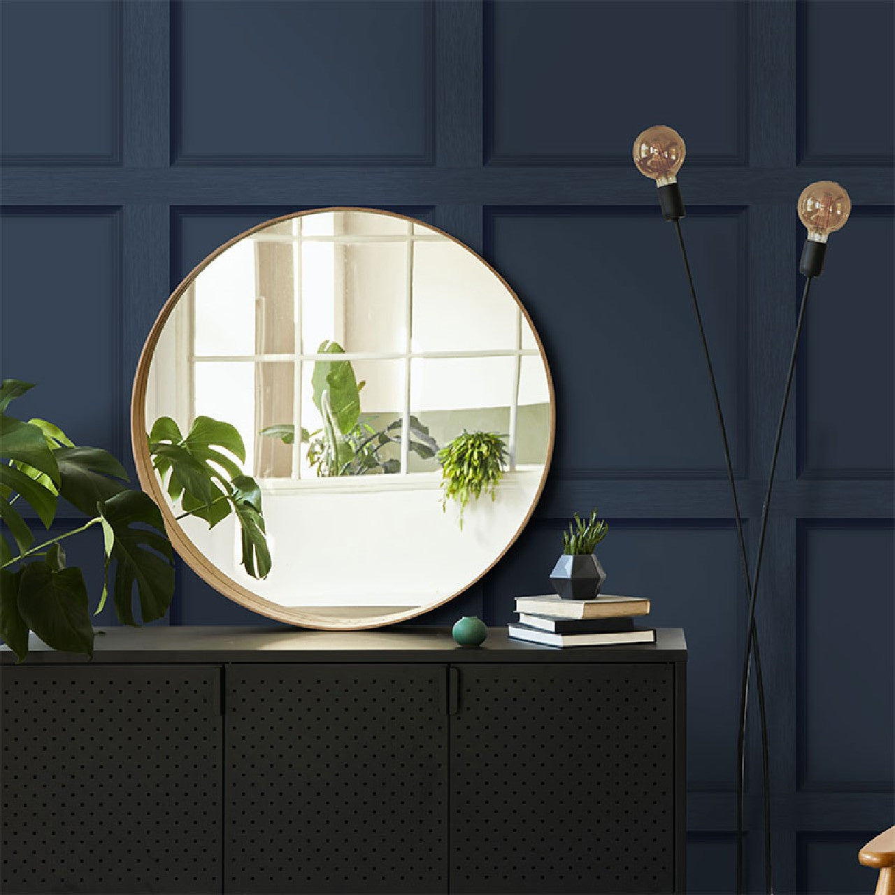 12980 Modern Wood Panel Navy Blue Wallpaper by Holden DŽcor