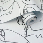 12993 Abstract Faces Black and White Wallpaper by Holden DŽcor