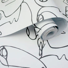 12993 Abstract Faces Black and White Wallpaper by Holden DŽcor