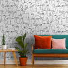 12993 Abstract Faces Black and White Wallpaper by Holden DŽcor