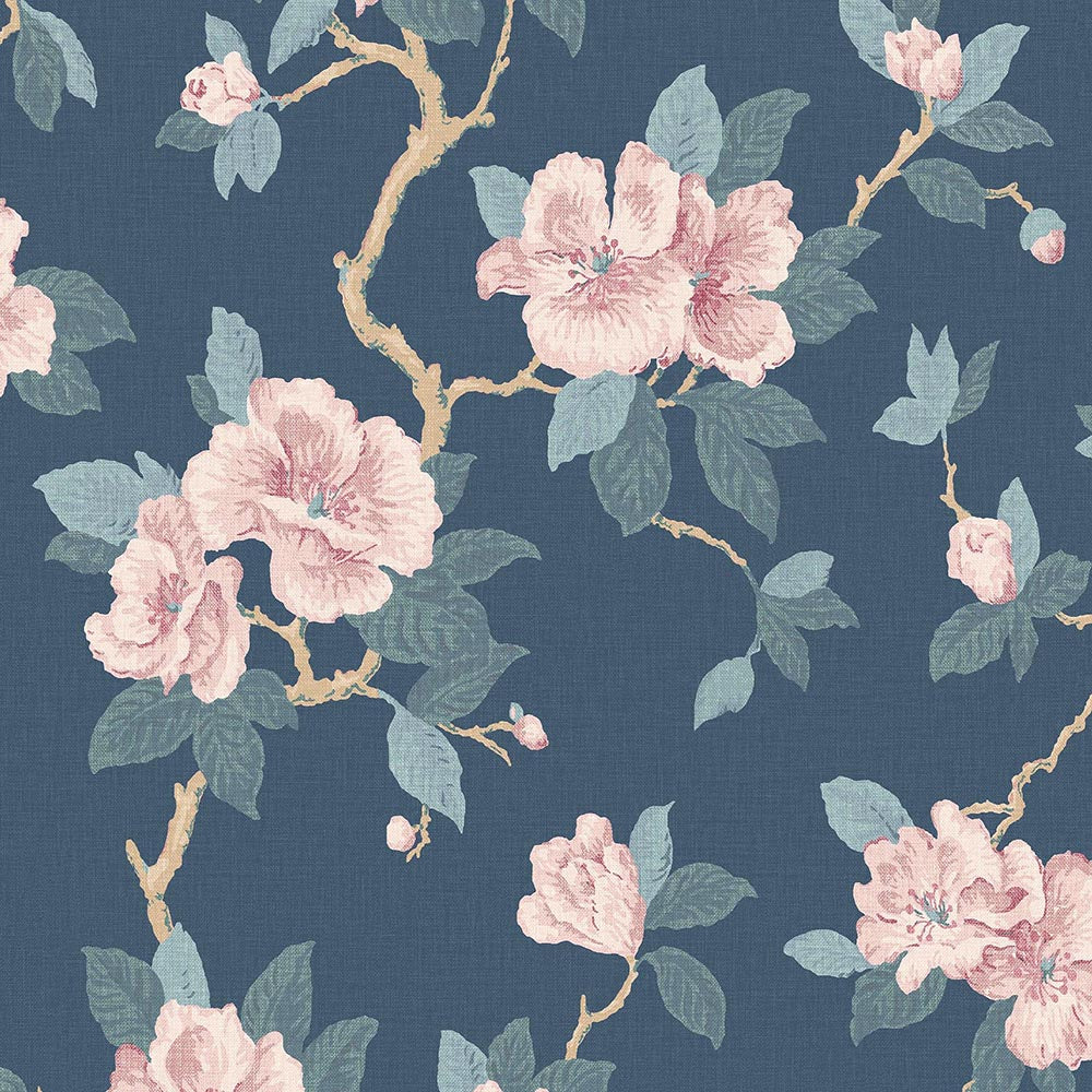 130095 Maya Dusky Seaspray Wallpaper by Laura Ashley
