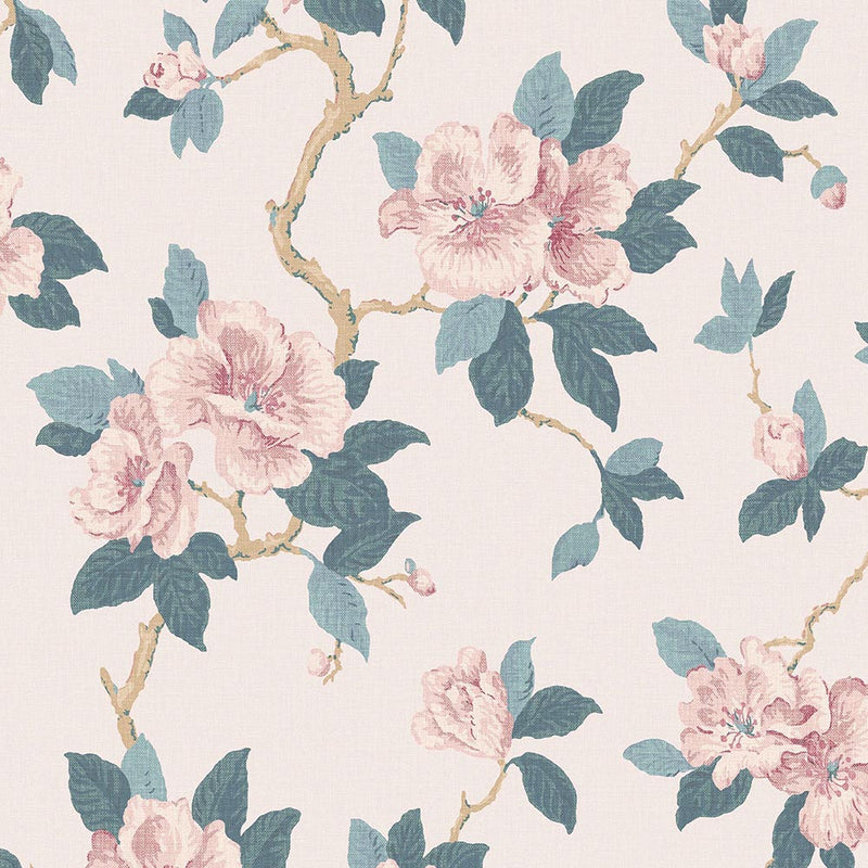 130096 Maya Linen Wallpaper by Laura Ashley
