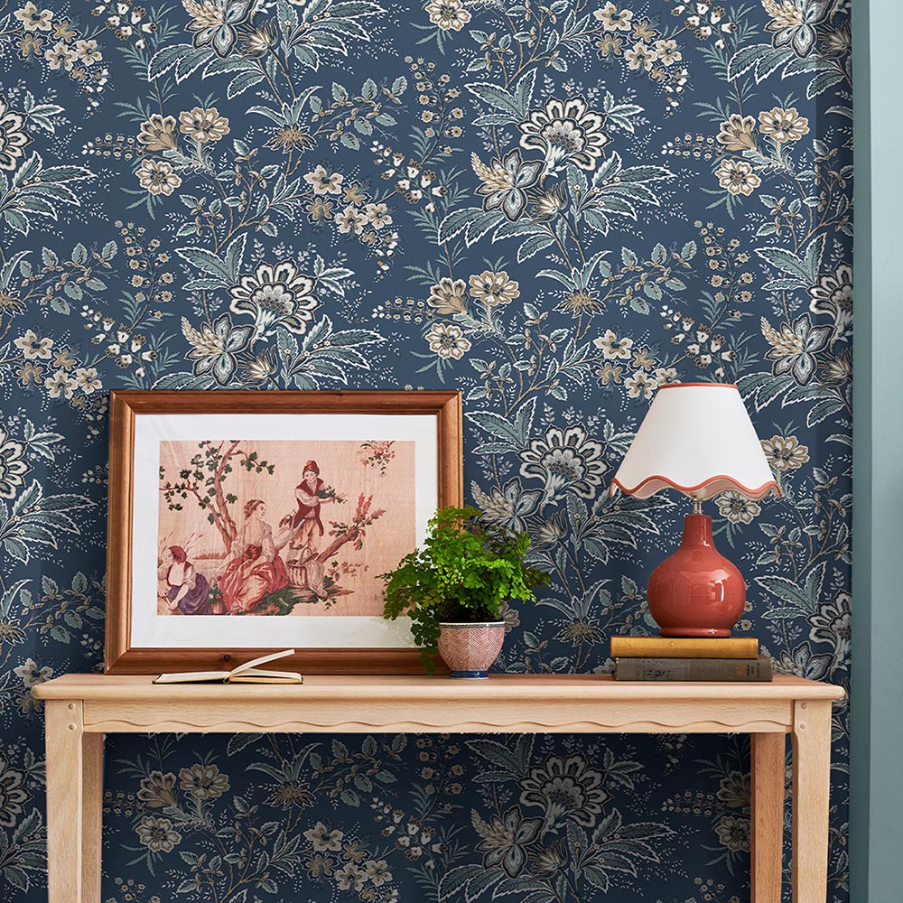 130097 Marlbrook Dusky Seaspray Wallpaper by Laura Ashley