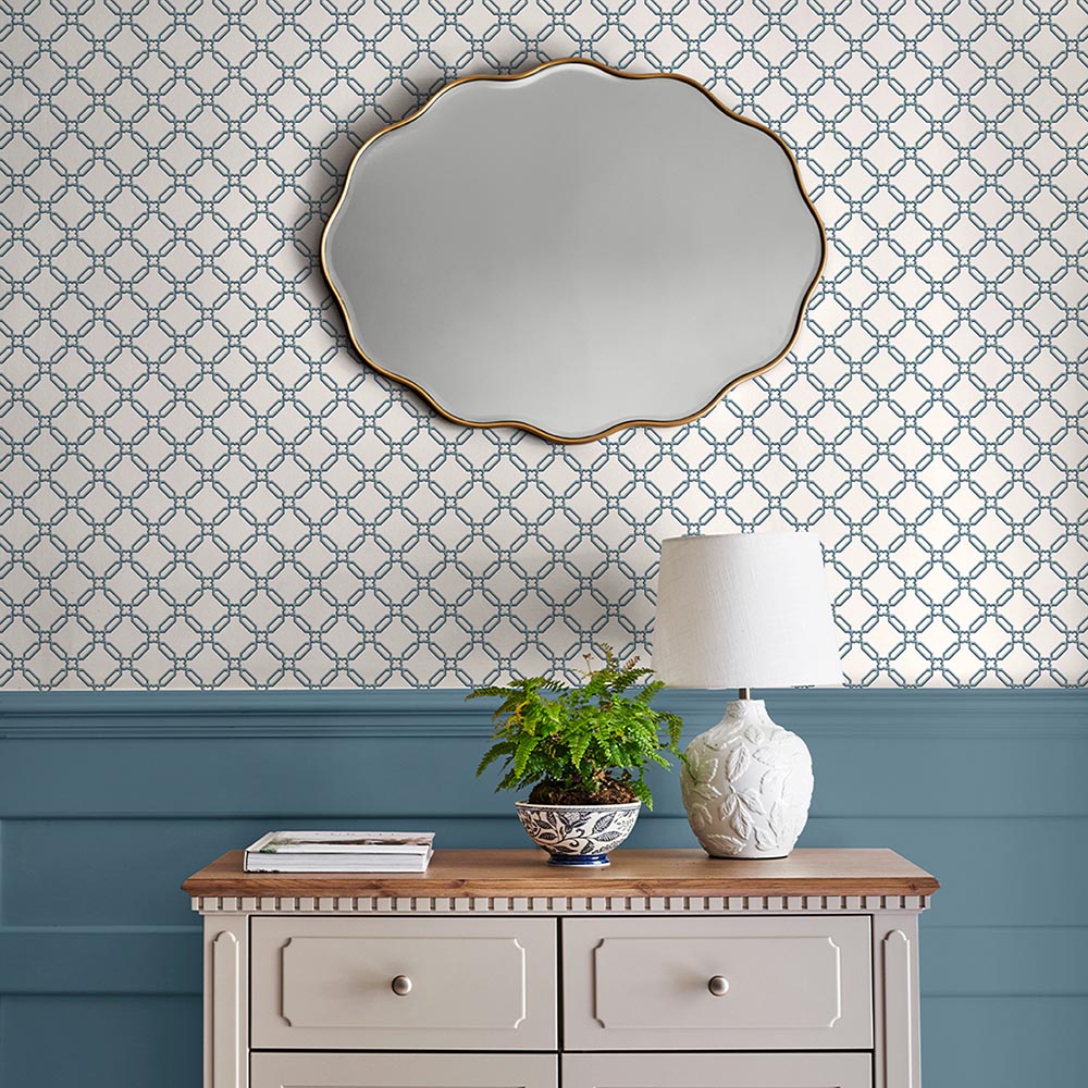 130100 Westminster Dusky Seaspray Wallpaper by Laura Ashley
