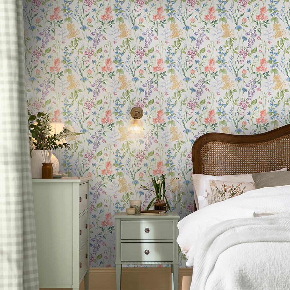 130103 Elston Garden Multi Wallpaper by Laura Ashley