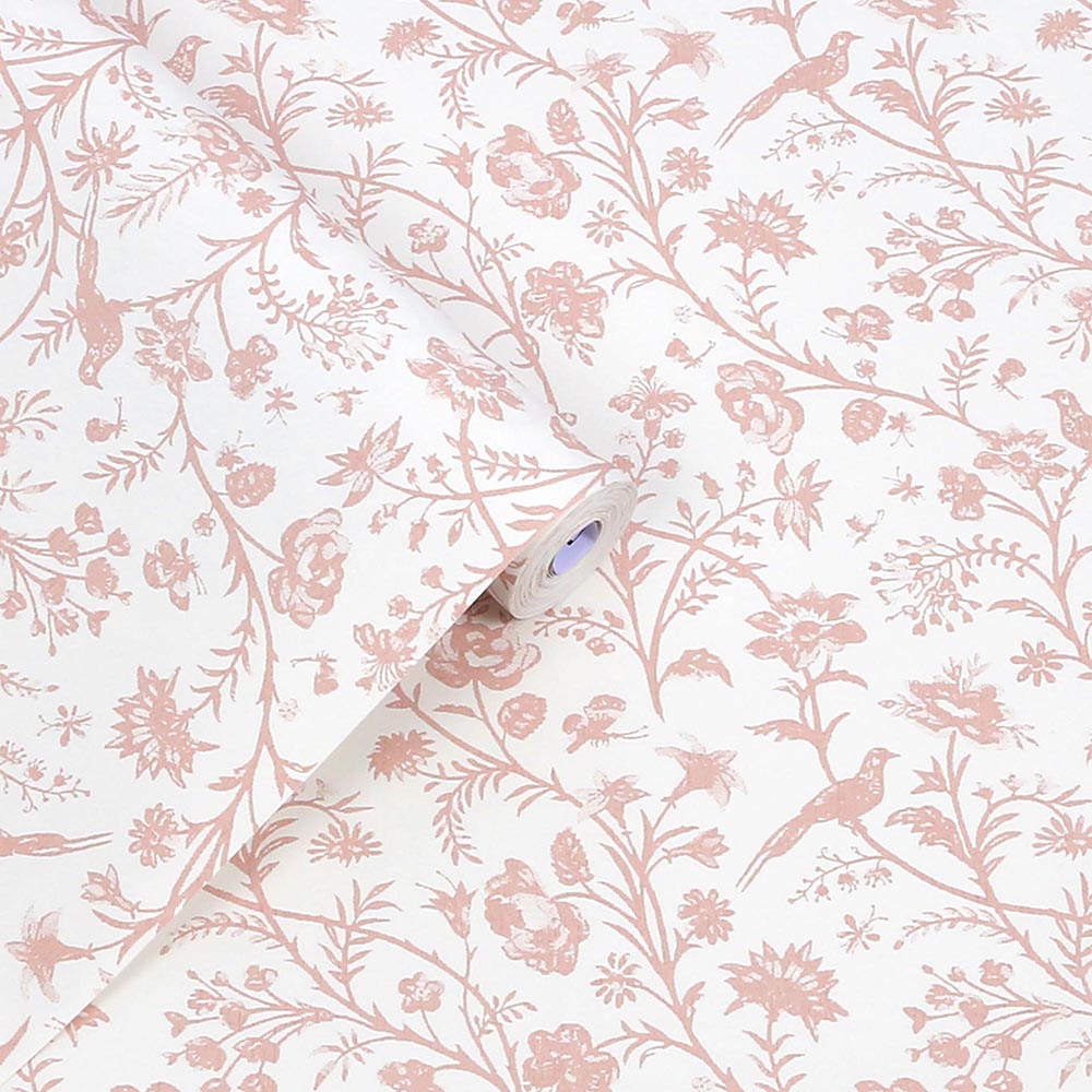 Shepherds Purse Dark Blush Wallpaper by Laura Ashley